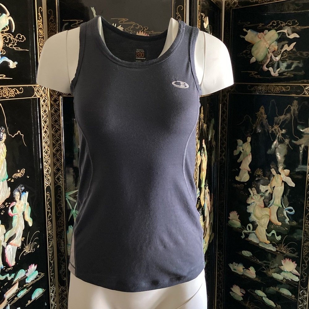 Ice breaker GT 200 technical base layer grey tank top shirt S merino hiking